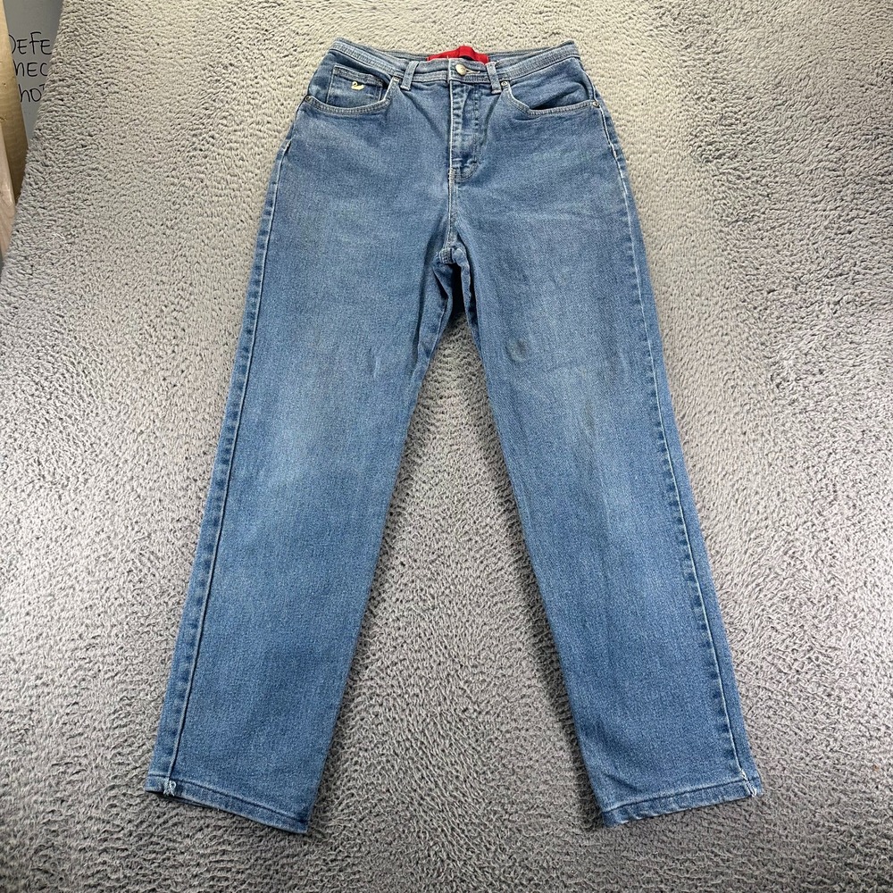 Gloria Vanderbilt Jeans Womens 6 Blue Denim Straight Leg Faded Stretch Workwear